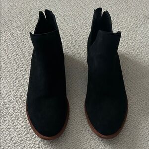 Kork-Ease Black Suede Ankle Booties